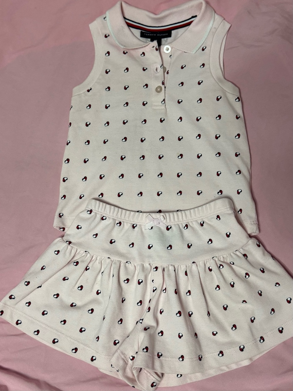 Tommy Hilfiger Pink and Navy Sleeveless top and shorts set
